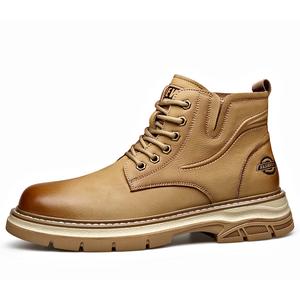 XIAOTOULANG Мужские ботинки Martin серо-коричневые без подкладки коричневые, цвет Unlined Brown