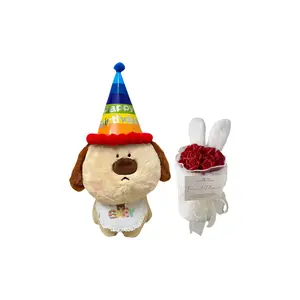 Милые плюшевые собаки с большим носом на день рождения, высота 35см XTHOT