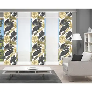 Сдвижная штора LETHI, панель на каретке, 1 шт., цифровая печать Vision S, золотистый/антрацит