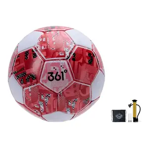 Футбольный мяч PVC машинной строчки, размер 45, унисекс 361°, красный белый