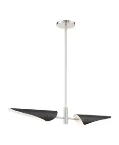 Линейная люстра Capistrano на 2 лампы Livex, silver-tone