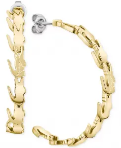 Серьги-Кольца из крокодила среднего размера, 2 дюйма Lacoste, gold