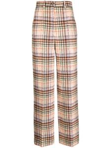 Шерстяные брюки прямого кроя в клетку Sonia Rykiel, коричневый