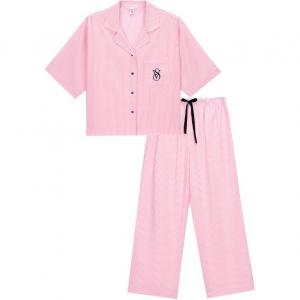 Victoria's Secret Пижамный комплект Women's Pink White Stripes