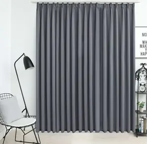 Плотная штора FORSMANO, с крючками, можно стирать в стиральной машине, затемняющая, непрозрачная, для создания эффекта приватности, 290 x 245 см, серая Forsmano