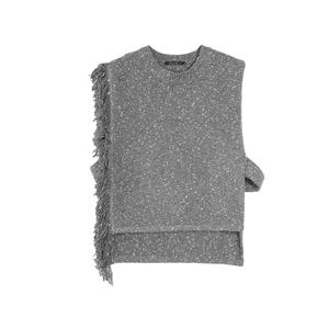 ELLE Трикотажный свитер Women's Medium Gray с круглым вырезом