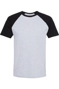 Футболка унисекс из хлопка Next Level с рукавами реглан, цвет black/ heather grey