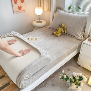 Yalu Простыня на резинке 90х190 см из утолщенного молочного вельвета, цвет Yashika