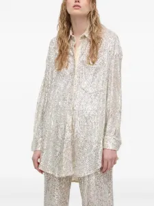 Блузка с длинными рукавами, украшенная пайетками Aniye By, нейтральный