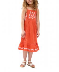 Платье Eina с вышитой вставкой в виде лестницы Raffya Kids, Orange