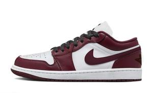 Jordan Кроссовки Air 1 Heart Of Bordeaux Abrasion Resistant Low Top Vintage Basketball Shoes Unisex бордовые