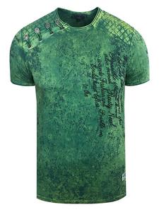 Футболка с кислотной стиркой и зелеными принтами Rusty Neal
