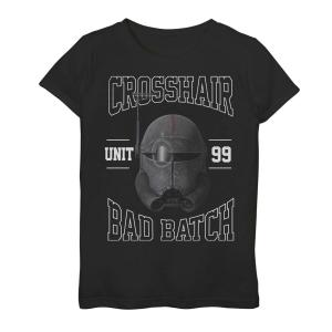 Футболка с изображением большого лица для девочек 7–16 лет «Star Wars: The Bad Batch Crosshair Unit 99» Star Wars