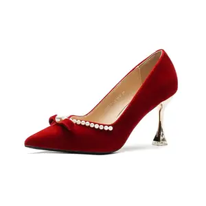 QITUMAUL Стройные каблуки женские красные на высоком каблуке красные [8,5 см], цвет Red[8.5cm]