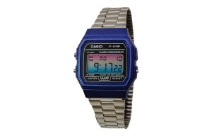 CASIO Мужские часы Retrofit Series с кварцевым механизмом, стальной браслет, черный циферблат