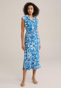 Платье-рубашка WE Fashion, металлик синий