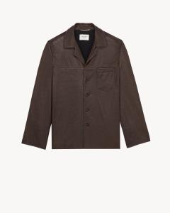 Топ-пижама из пузырчатой овечьей кожи Saint Laurent, коричневый