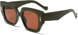 Мужские солнцезащитные очки в стиле ретро, ​​большие, с черным градиентом, защита от УФ-излучения UV400, модные женские солнцезащитные очки Melrose, Green Tea