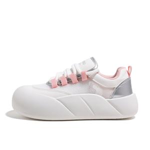 HUANQIU Легкие и дышащие женские скейтерские кеды низкие бежево-золотистые серебристо-розовые, цвет Silver Pink