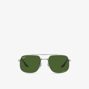 Cолнцезащитные очки в металлической оправе фантос Ray-Ban, коричневый