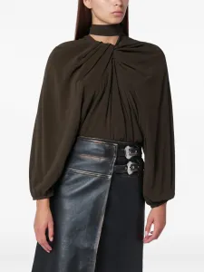 Топ с длинными рукавами и драпировкой Namacheko, коричневый