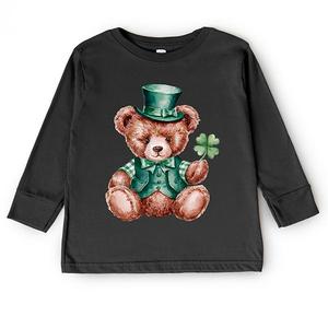 Футболка с длинным рукавом St patrick's bear clover для малышей The Juniper Shop, Black