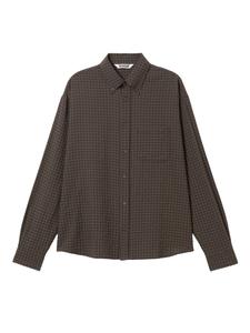 WEEKDAY Рубашка на пуговицах Comfort fit в цвете шоколад, темно-коричневый