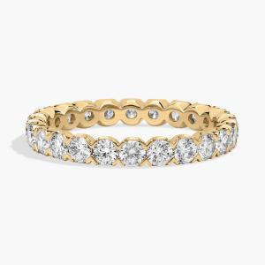 Кольцо-вечность с выращенными в лаборатории бриллиантами «рыбий хвост» из желтого золота 14 карат (1 1/2 карата, два карата — FG / VS2-SI1) Blue Nile