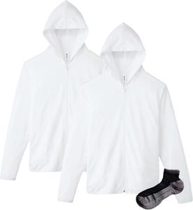 Мужская толстовка на молнии Glimmer 00338-AMZ, плотность ткани 4,4 унции, быстросохнущая, с длинными рукавами, с защитой от УФ-излучения, белый