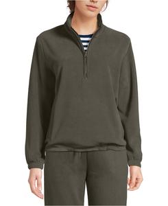 Женская флисовая толстовка Anyweather RainDefense с застежкой-молнией до четверти для невысоких женщин Lands' End, Forest moss