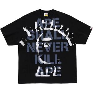 Футболка Bape Spray Print College Relaxed Fit A BATHING APE, черный