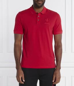 Поло мужское Boss с вышивкой, красный