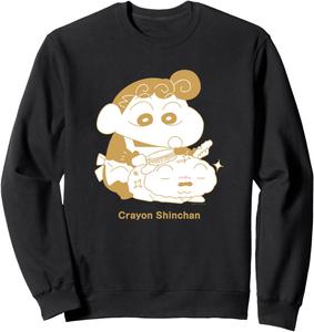 Толстовка Crayon Shin-chan Sunflower with Shiro, черная Crayon Shinchan