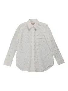 Прозрачная кружевная рубашка COMME DES GARCONS, белый