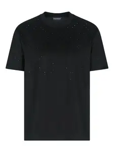 Футболка с кристаллами EMPORIO ARMANI, черный
