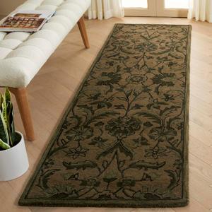 SAFAVIEH Antiquity Collection ковер-дорожка 69 x 366 см, Olive / Green AT824A ручной работы традиционный восточный премиальная шерсть