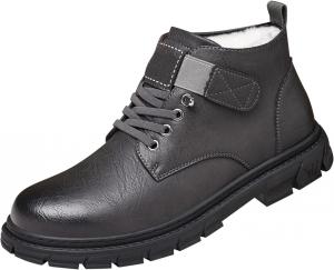 Зимние женские боевые ботинки теплые водонепроницаемые на шнуровке, ботильоны, противоскользящие, с мягкой подкладкой из меха, кожаные, для прогулок на улице Generic, Black