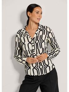 MADELEINE Блузка-рубашка без застежек, черно-белая