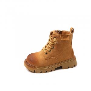 Высокие детские кожаные ботинки для детей от 3 до 7 лет TONYBEAR, желтый