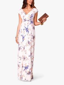 Платье макси для беременных с принтом японского сада Tiffany Rose Alana, цвет слоновой кости/мульти