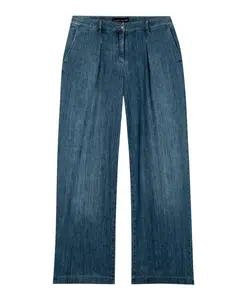 Широкие джинсовые брюки с эффектом отбеливания Luisa Cerano, синий