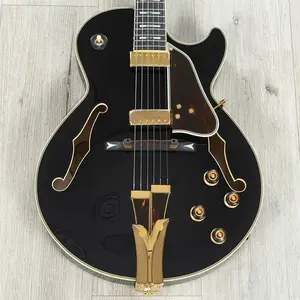 Гитара Ibanez GB10 George Benson Signature Hollowbody, гриф с накладкой из эбена с окантовкой, верхняя дека из ели, черная