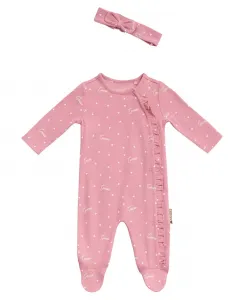 Комплект из комбинезона с длинными рукавами и повязки на голову для девочек GUESS