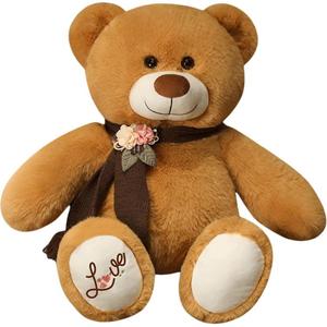 Плюшевая игрушка шарф мишка, успокаивающий компаньон плюшевая кукла, домашний декор с практичным применением куклы плюшевая игрушка Click, коричневый