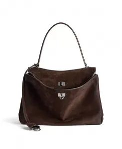 Сумка Rodeo среднего размера из замши. Balenciaga, коричневый