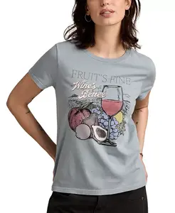 Женская хлопковая футболка с принтом Fruit Is Fine Lucky Brand, синий