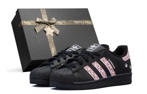 Superstar 2 устойчивые к истиранию низкие кроссовки для скейтбординга унисекс white Adidas Originals, черный