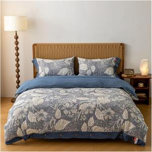 YUSIWOAL Комплект постельного белья из хлопковой двойной меланжевой пряжи