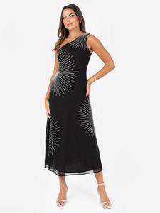 Платье миди из шифона с пайетками Starburst Maya Deluxe, Black