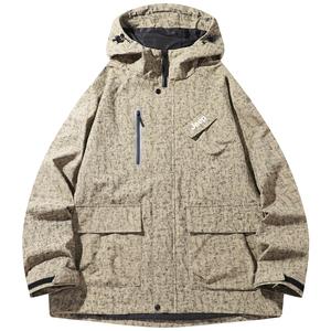 Ветрозащитная, водонепроницаемая, дышащая, холодостойкая и непромокаемая ветровка Unisex Jeep, черный (с флисовой подкладкой)